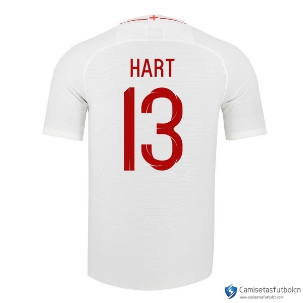 Camiseta Seleccion Inglaterra Primera equipo Hart 13 2018 Blanco